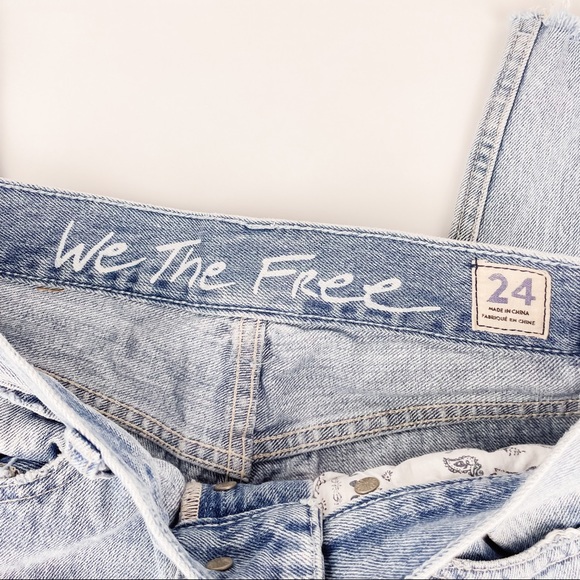 Free People High Rise Light Wash Distressed Jeans - Picture 4 of 7